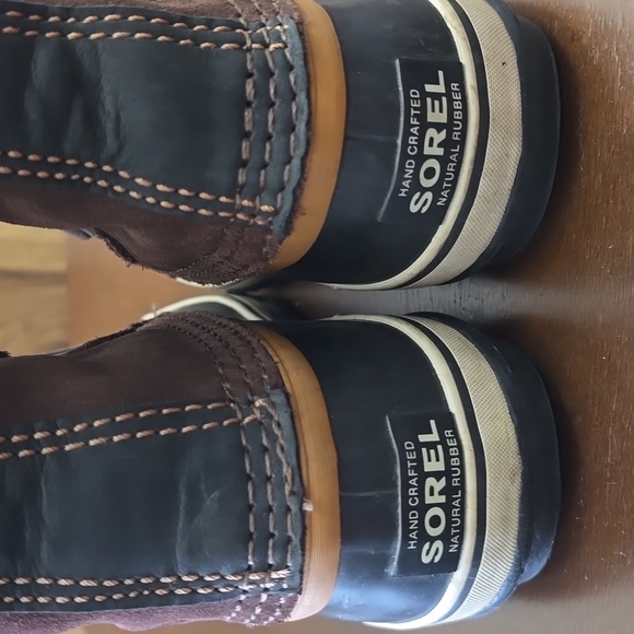 SORELl Joan Of Arctic Black & Tan Fur-Lined Boots All Weather Waterproof Sz 8 - Picture 4 of 6